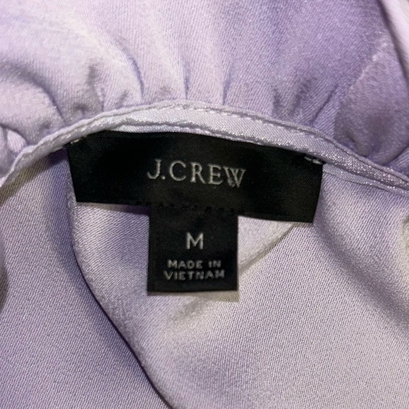 Jcrew purple lilac Ruffleneck top in 365 crepe blouse size Medium M style AW095 - Picture 7 of 8
